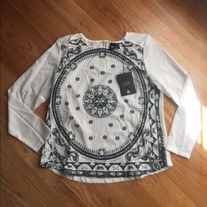 Sheer long sleeve top